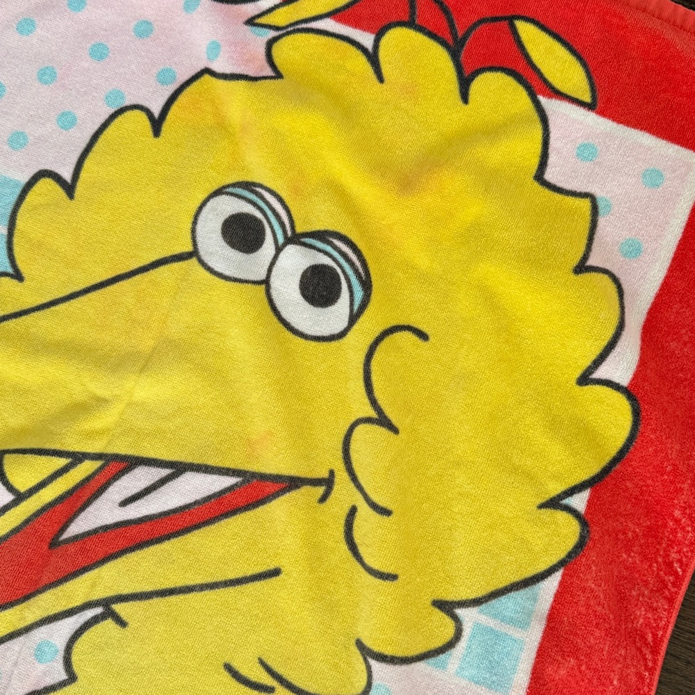 Vintage Sesame Street Big Bird Beach Towel - Made in Japan - Franco Mftg - Picture 5 of 13